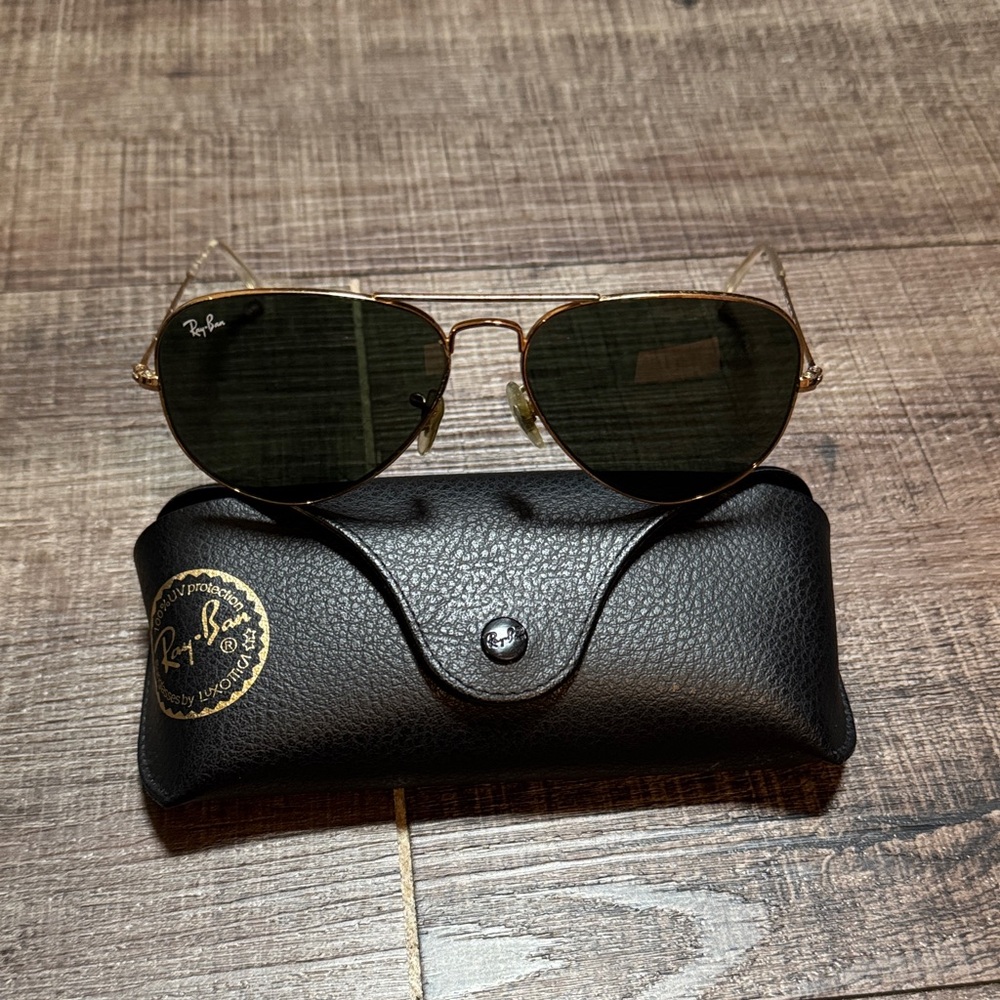 Ray-Ban L0205 Gold Frame Sunglasses with Dark Lenses
